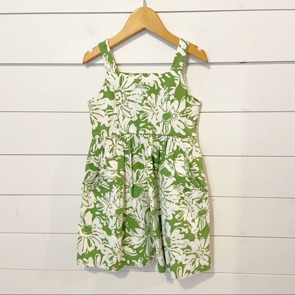 Olive Juice Green Floral sleeveless dress